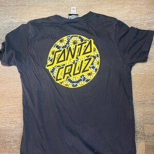 Santa Cruz Skateboards Black and Yellow Men's Shirt